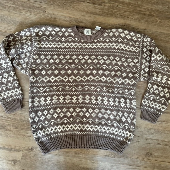 Vintage Gap Sweater Mens Knit Sweater 90s Y2K Chunky Knit Large - Picture 1 of 11